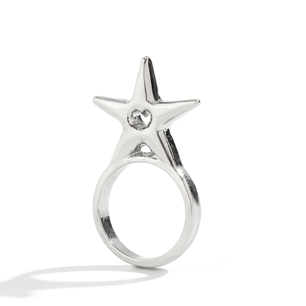 Cold and niche three-dimensional star shaped rings with spicy and beautiful mouth opening English letter bracelets