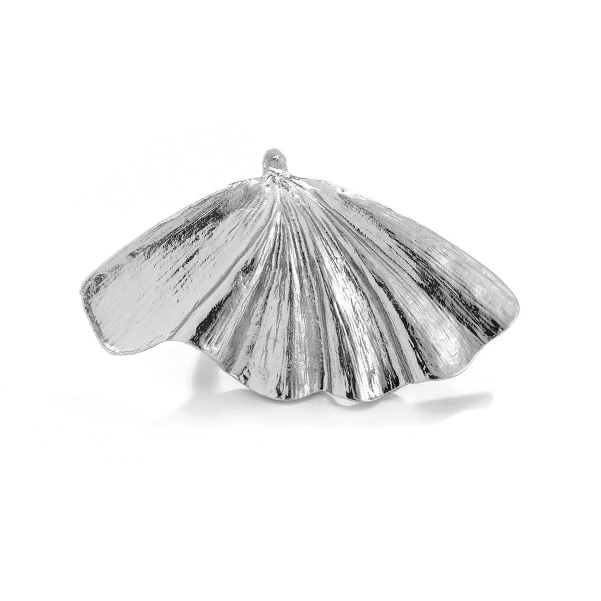 Sweet and Cool Ginkgo Leaf Ring, Female Personalized Metal Texture Alloy Leaf Ring