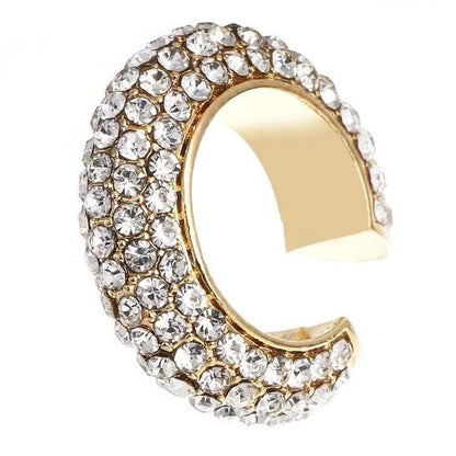 Simple and trendy zinc alloy diamond inlaid ring, European and American retro personality, exaggerated creativity